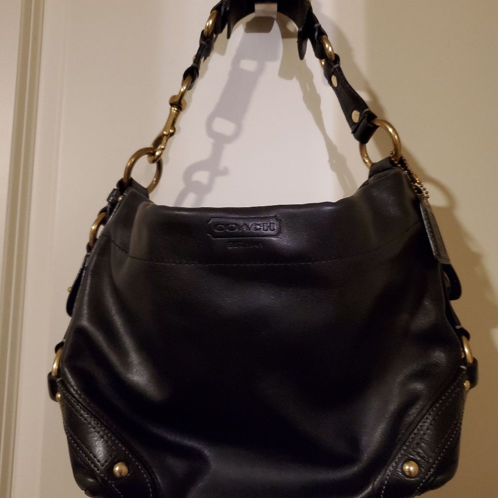 Coach Black Leather Shoulder Bag